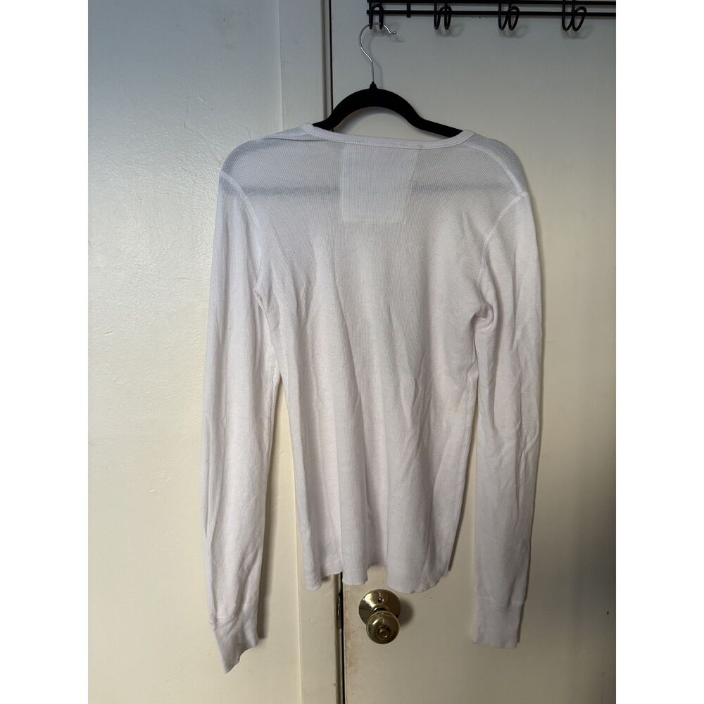Aviator Nation White Lightning Bolt Long Sleeve Top Crew Neck Women's Small